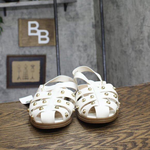 NWT Universal Thread Winnie Wide Width Studded Fisherman Sandals Off White 11W - Picture 7 of 10